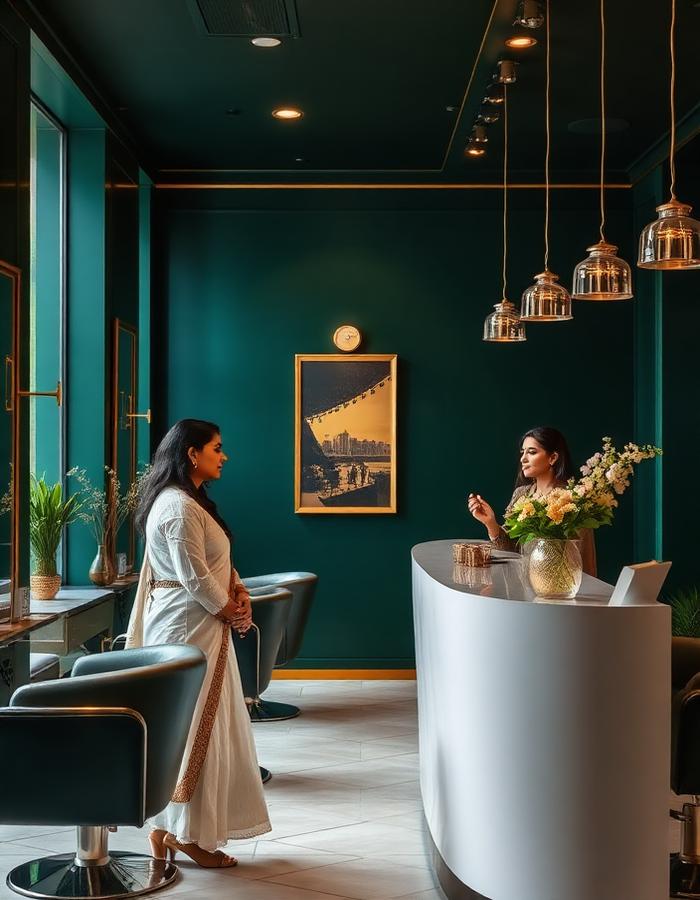Bright salon reception